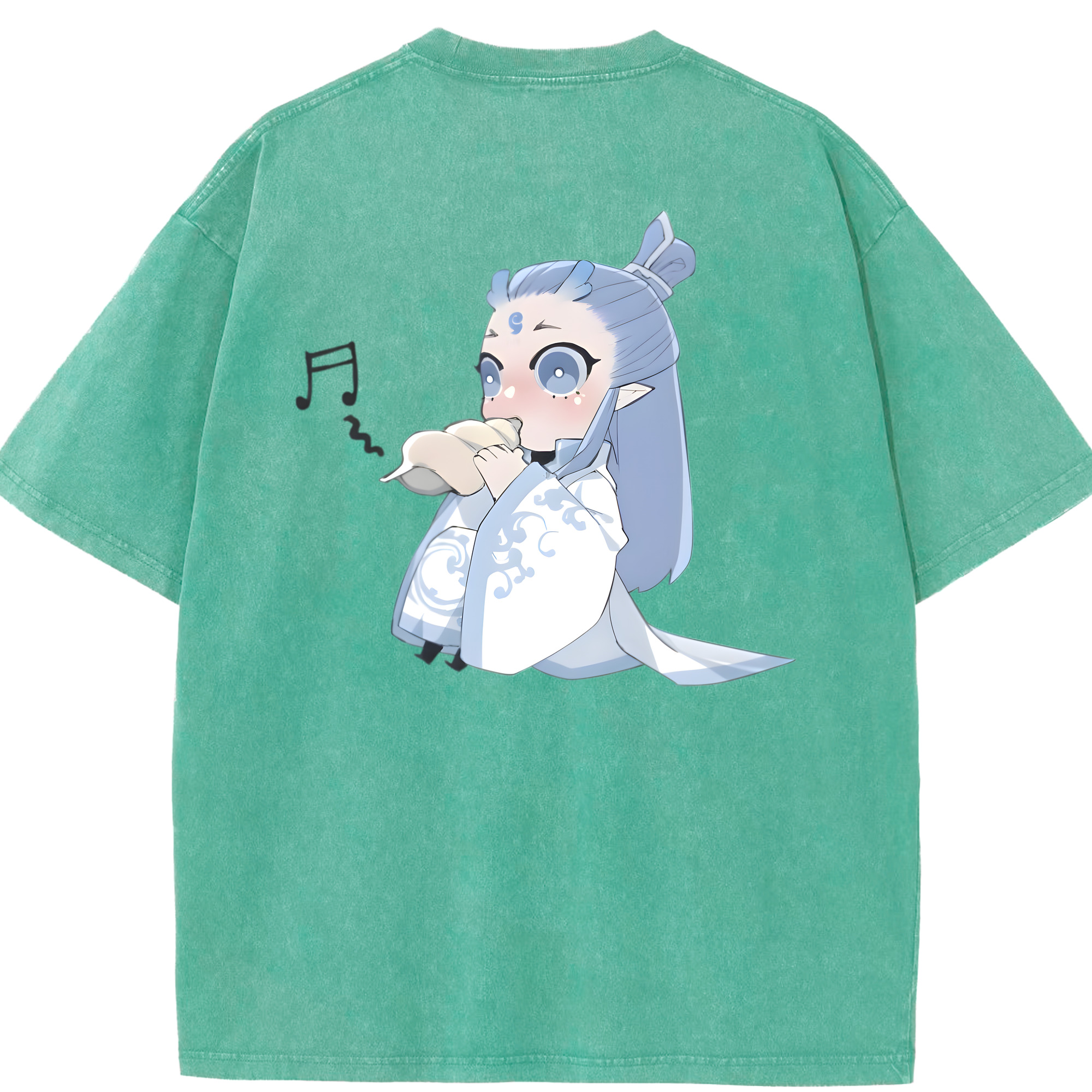 （画像用） Ne Zha 2 ナタ 魔童の大暴れ 綿100% ヴィンテージ風 半袖Tシャツ（背面プリント）